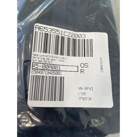 Peace Love World Authentic Denim Petite Wide Leg Jeans Size 8P Indigo Dark Wash - Picture 5 of 9